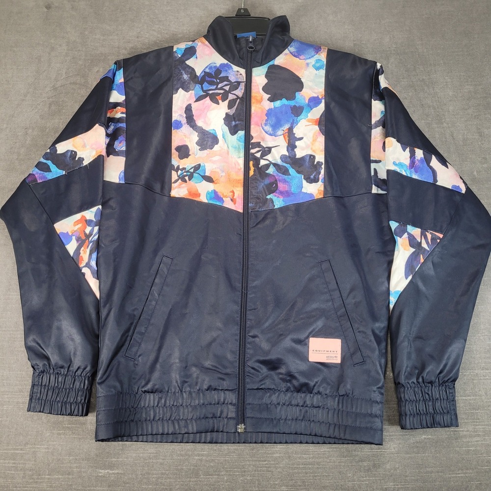 Adidas Originals Y2K Equipment Floral Colorblock Track Jacket Navy Blue L